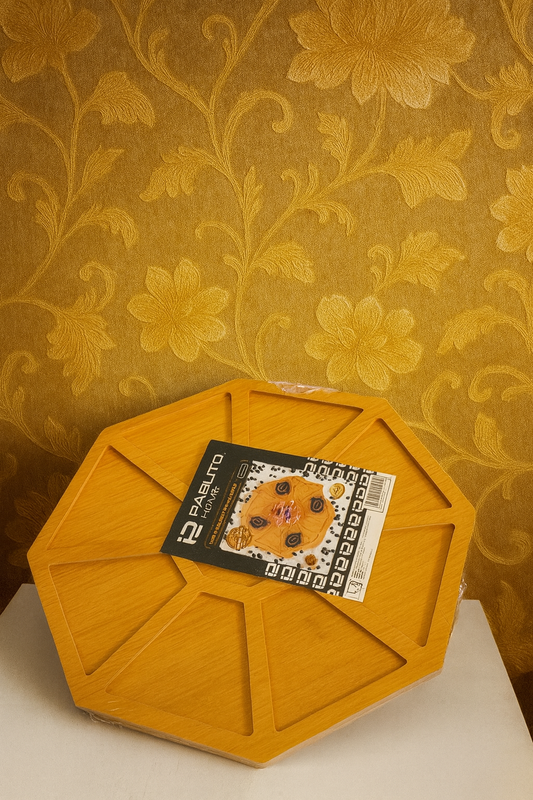 9  bölmeli ahşap dönerli sunum tepsisi